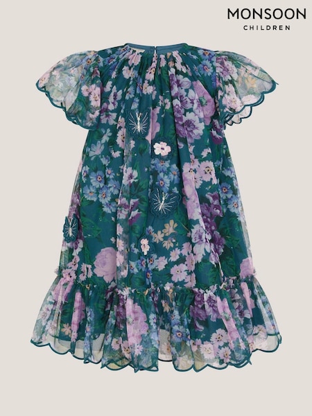 Monsoon Blue Baby Wildflower Swing Dress (G05721) | £28 - £30