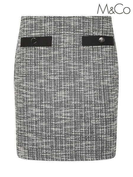 M&Co Black Boucle A Line Skirt (G05904) | £36