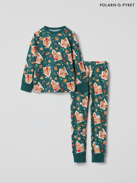 Polarn O. Pyret Green Heart Print Pyjamas (G06264) | £28