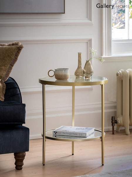 Gallery Home Champagne Lumiere Side Table (G06359) | £215