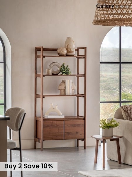 Gallery Home Dark Wood Verona Walnut Open Display (G06367) | £960