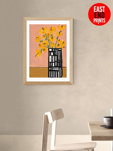 East End Prints Oak Black and White Vase Wall Art Print by Lucy Muss (G06392) | £50 - £130