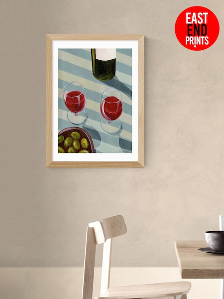 East End Prints Oak Blue Wine Time Wall Art Print by Susie Miller (G06401) | £50 - £130