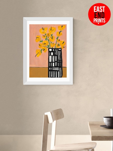 East End Prints White Black and White Vase Wall Art Print by Lucy Muss (G06403) | £50 - £130