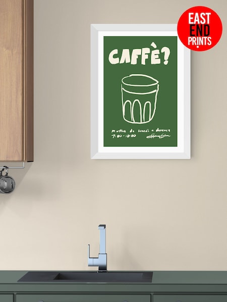 East End Prints White Caffe Wall Art Print by Stephie Cardona (G06404) | £50 - £130