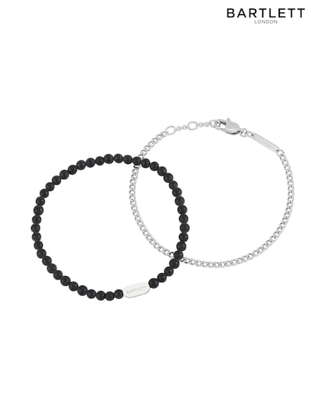 Bartlett Waterproof Matt Black Duo Bracelet Set (G06440) | £29