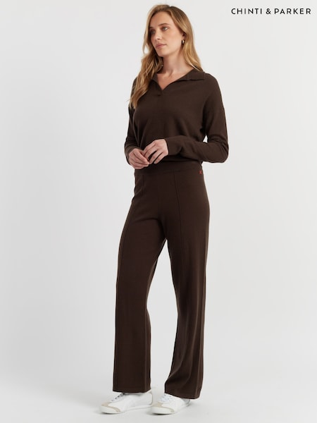 Chinti & Parker Wool Cashmere Wide Leg Track Joggers (G06514) | £95