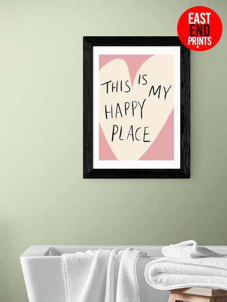 East End Prints Black This Is My Happy Place Wall Art Print by Amber May Art (G06609) | £50 - £130