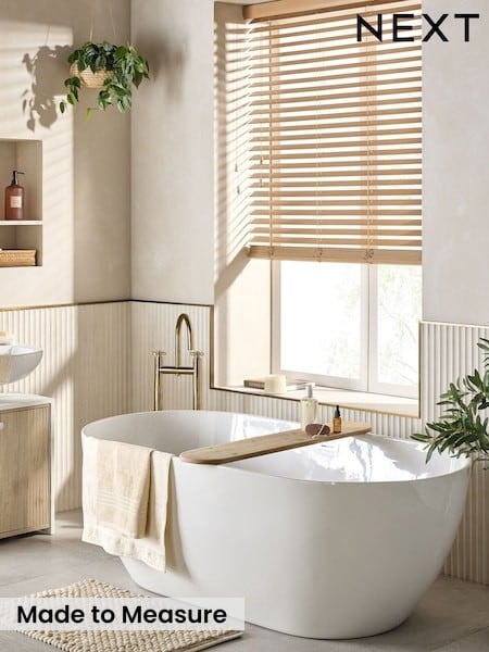 Desert Oak Made To Measure 50mm Sunwood Fauxwood Venetian Blinds