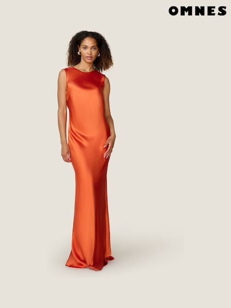 Omnes Orange Lara Maxi Sleeveless High-Neck Low-Back Dress (G06677) | £89