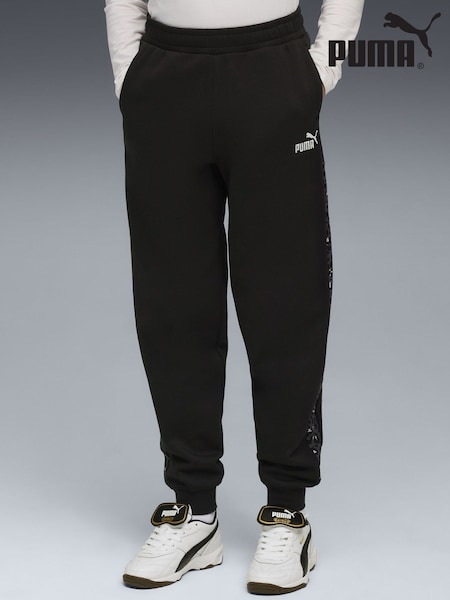 Puma Black Essentials Graphic Animal Youth Girls High Waist Sweatpants (G06701) | £30