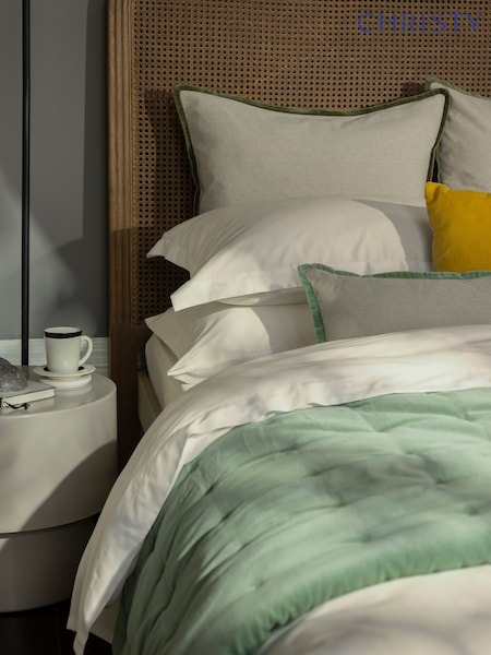 Christy Ivory Smooth and Silky Cotton Sateen Pillowcase Plain Pair (G06889) | £30