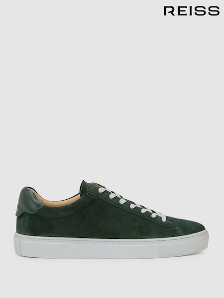 Reiss Emerald Green Finley Suede Suede Low-Top Trainers (G07061) | £138