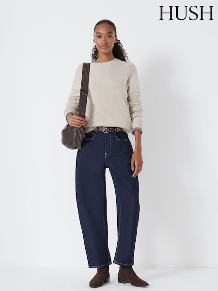 Hush Natural Ivy Fine Merino Crew Jumper (G07128) | £90