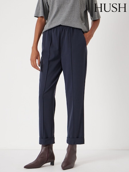 Hush Blue Slim Pull On Suit Trousers (G07129) | £85