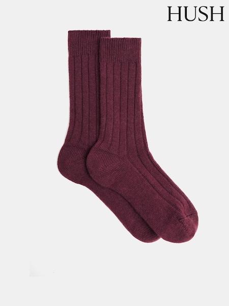 Hush Red Murica Wool Blend Socks (G07140) | £20