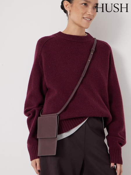 Hush Red Leather Phone Bag (G07148) | £65