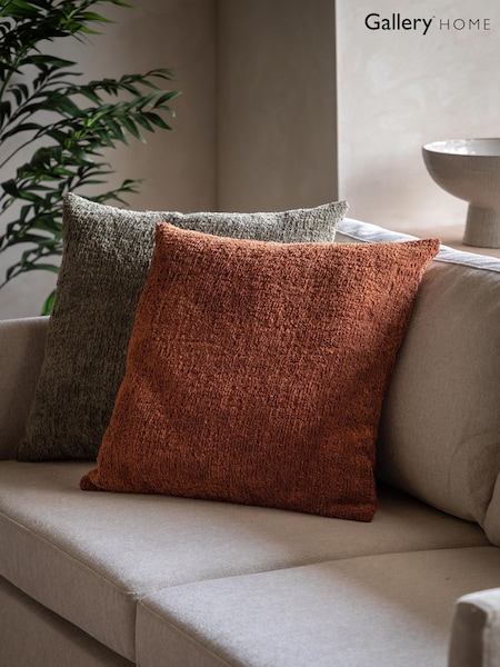 Gallery Home Red Rust Kael Chenille Cushion (G07208) | £20