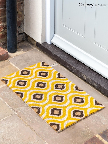 Gallery Home Yellow Iowa Ochre and Natural Coir Doormat (G07216) | £19