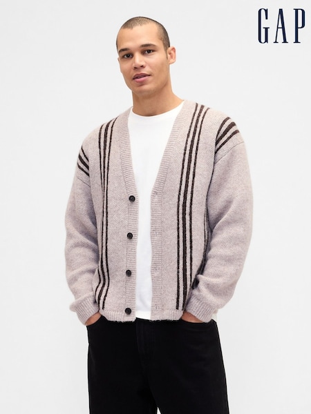 Gap Grey Fuzzy Relaxed Crop Cardigan (G07251) | £50