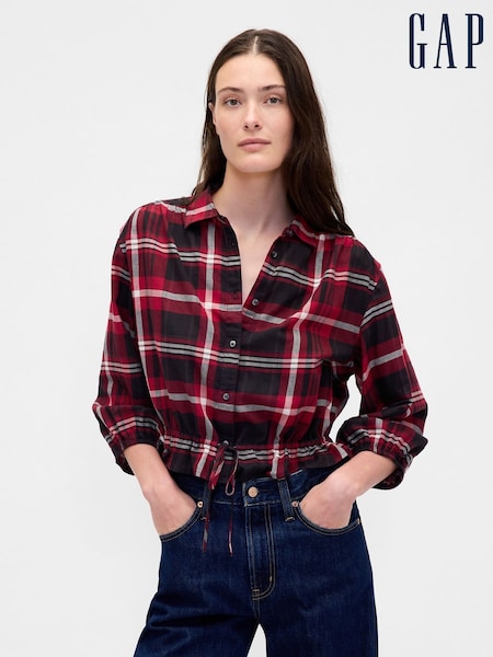 Gap Red Check Flannel Elasticated Waist Top (G07357) | £55