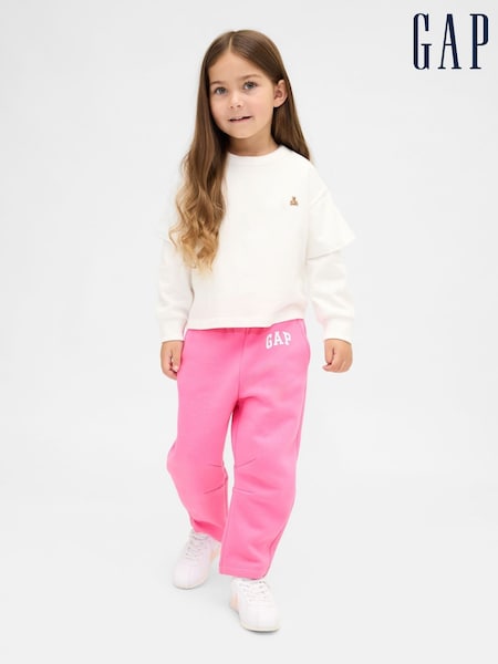 Gap Pink VintageSoft Logo Barrel Joggers (6mths-5yrs) (G07376) | £15