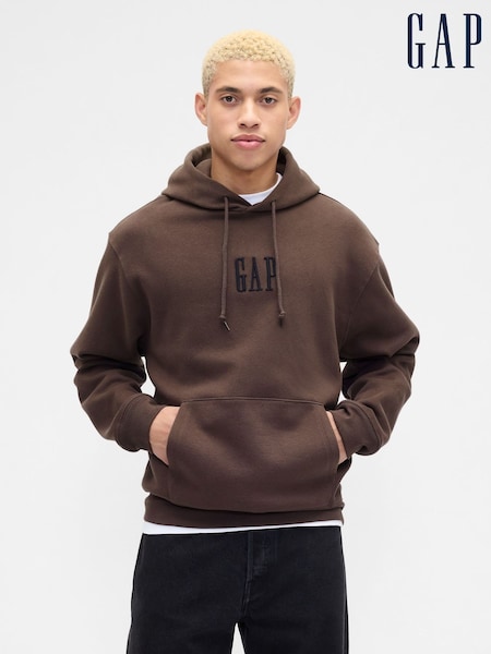 Brown - Regular Gap Vintage Soft Oversized Mini-logo Hoodie