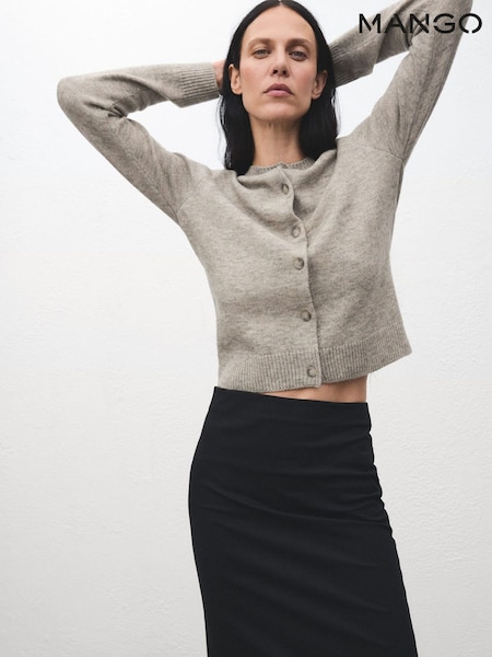 Mango Natural Knitted Button Cardigan (G07482) | £46