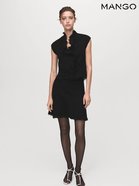 Mango Black Skirt Fringes (G07557) | £40