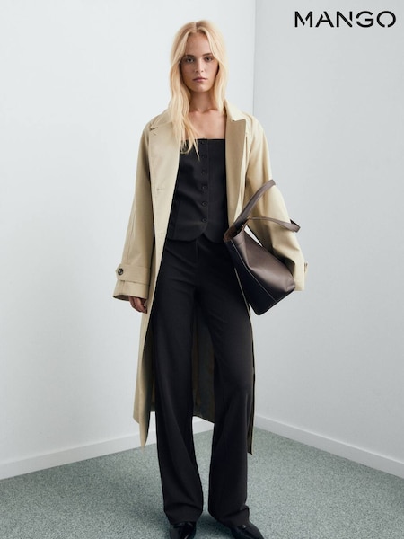 Mango Grey Seamless Straight-Leg Suit Trousers (G07590) | £40