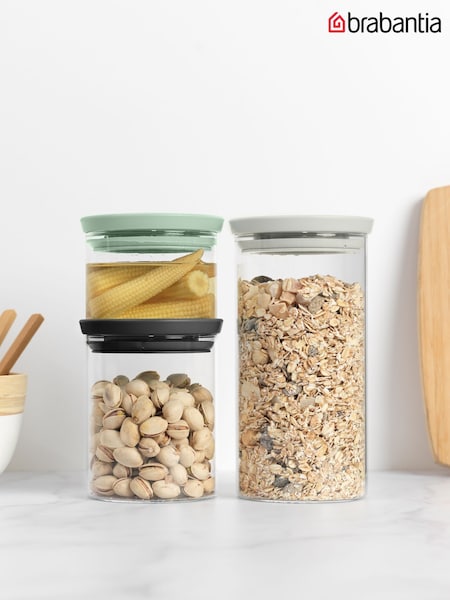 Brabantia Set of 3 Transparent Glass Jars (G07771) | £25