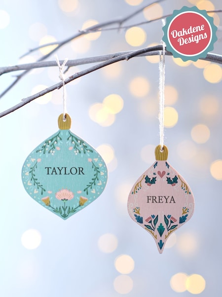 Personalised Scandi Christmas Bauble by Oakdene (G07852) | £10