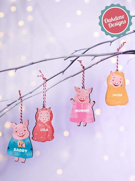 Personalised Pigs In Blankets Christmas Decoration by Oakdene (G07853) | £10