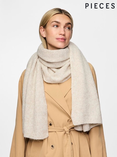 PIECES White Cashmere Scarf (G07905) | £28