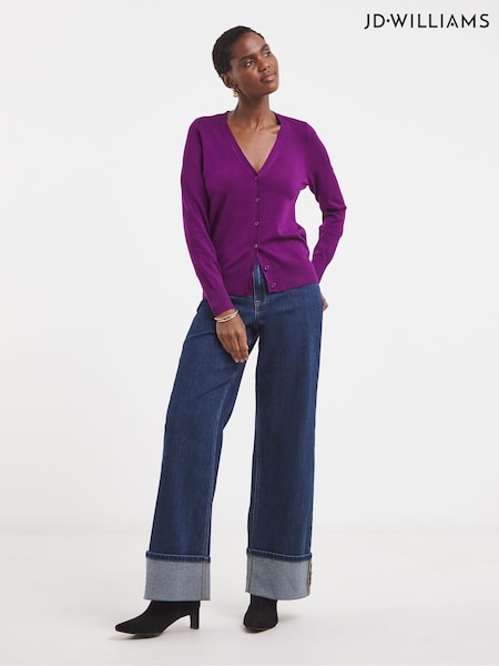 JD Williams Purple V-Neck Cardigan (G07923) | £22