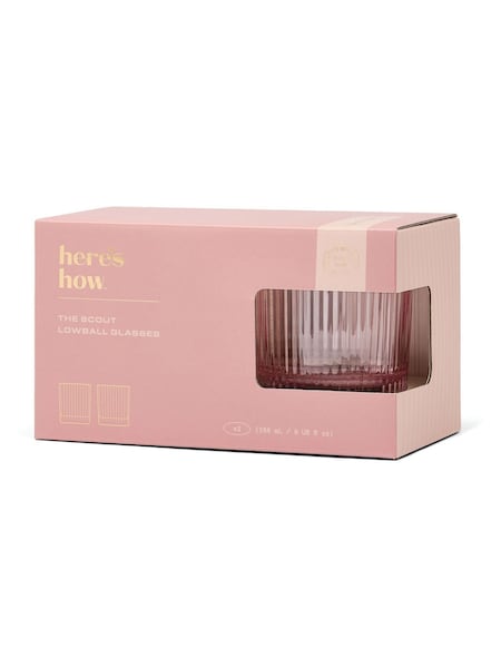 Here''s How Set of 2 Blush The Scout Lowball Glasses (G09037) | £20