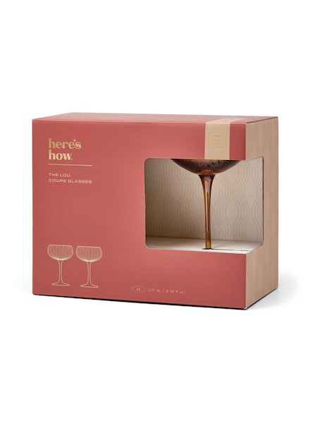 Here''s How Set of 2 Amber The Lou Coupe Glasses (G09041) | £28