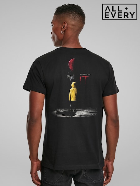 All + Every Black IT Halloween You Will Float Too Back Print T-Shirt (G09107) | £25
