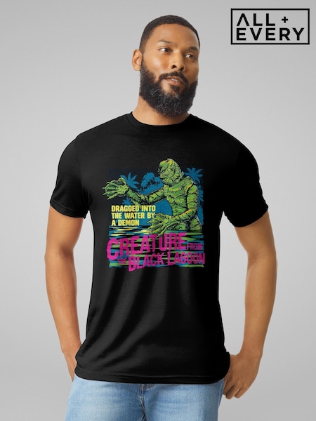 All + Every Black The Creature From The Lagoon Dragged Demon T-Shirt (G09111) | £25