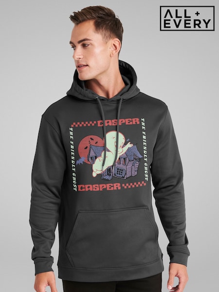 All + Every Grey Casper The Friendly Ghost Check Square Hooded Sweatshirt (G09112) | £40