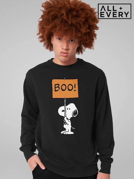 All + Every Black Peanuts Halloween Boo Snoopy Sweatshirt (G09113) | £35