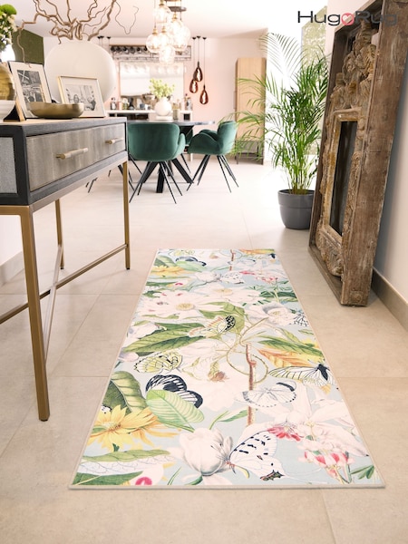 Hug Rug Multi Butterfly Blooms Runner (G09223) | £195