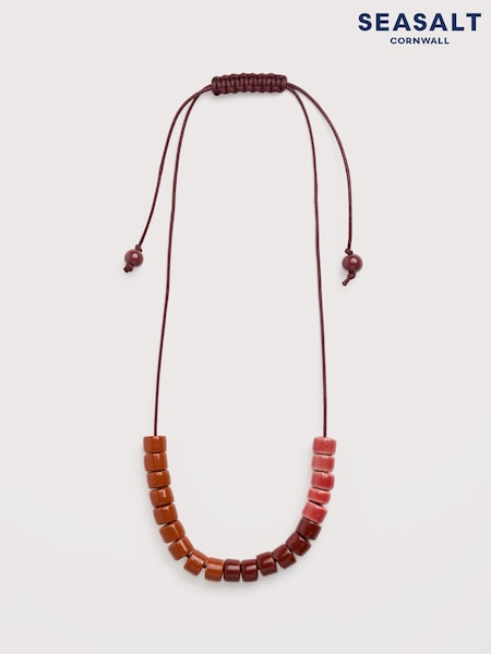 Seasalt Cornwall Red Braya Ceramic Bead Necklace (G09360) | £20