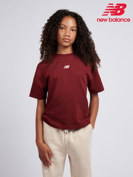 New Balance Red 327 Circle Graphic Print T-Shirt (G09407) | £23 - £28