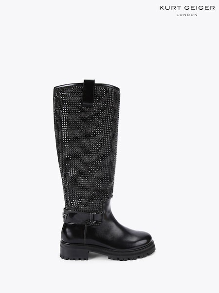 Kurt Geiger London Kurt Knee Black Boots (G09492) | £349