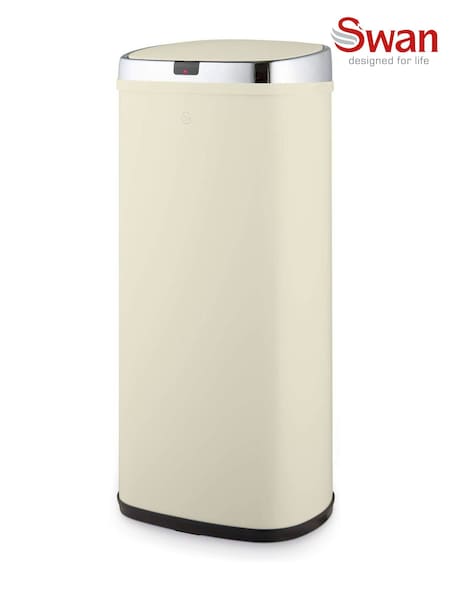 Swan Cream Townhouse 50L Square Sensor Bin (G09540) | £80