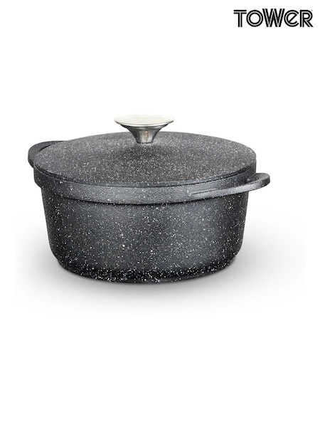Tower Black 20cm Casserole Dish with Aluminium Lid (G09560) | £35