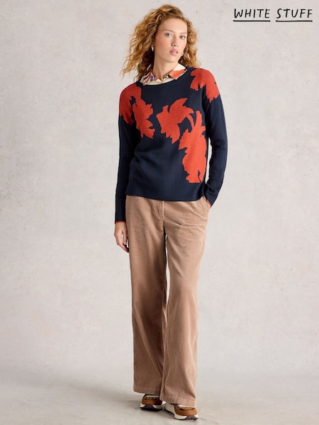White Stuff Blue Olive Floral Jumper (G09690) | £59