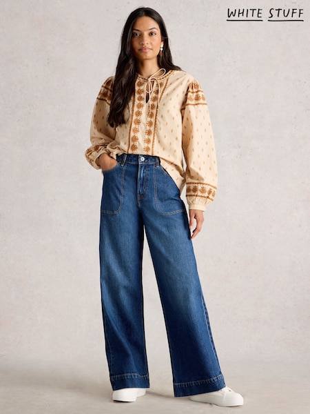 White Stuff Blue Tia Wide Leg Jeans (G09703) | £65