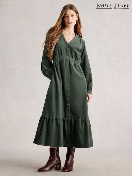 White Stuff Green Phoebe Cord Dress (G09705) | £79